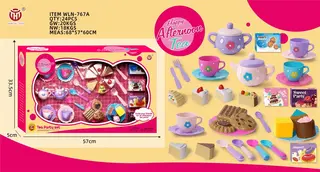Игровой набор чайной посуды в коробке, 37 предметов