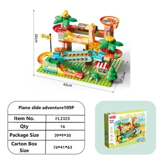 Marble Run, Building Blocks Plastic Educational, White, Box 76x41 cm, 16 pcs