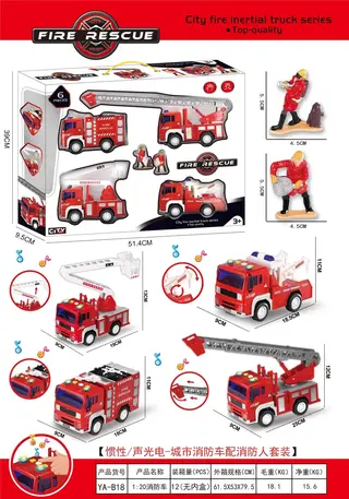 Wholesale Toy Red Fire Truck, Red, 19.5 cm