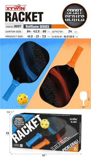 Racket Wooden Blue Box 64x43 cm