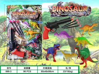 Gun, Dinosaur Needle, Ages 3-6, 96 per Carton, 96 pcs