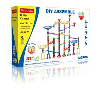 Marble Run, Building Blocks, Ball Ages 3-6, Yellow, Box 59x45 cm, 12 pcs
