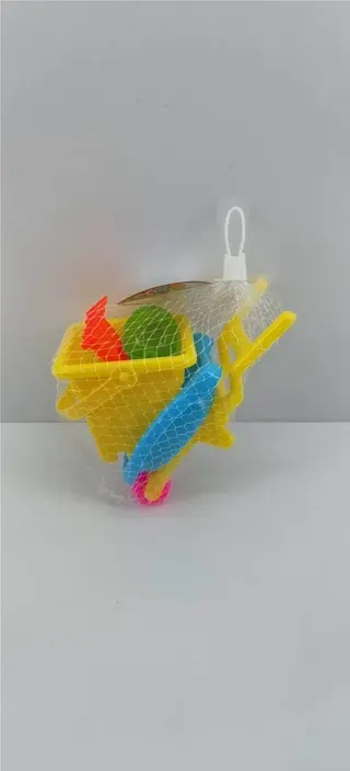 Набор пляжных игрушек: ведро, лопатки, формочки, тележка