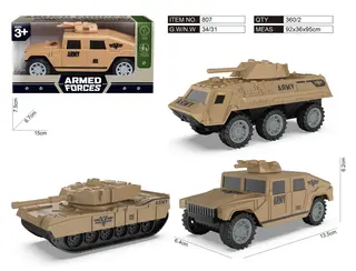 Инерционный военный набор: танки и машинки, 3 вида