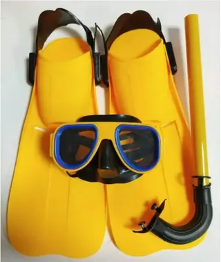 Wholesale Diving Goggles Combination Flippers Tube Orange