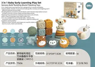 Wholesale Building Blocks, White, Silicone, 14 pcs