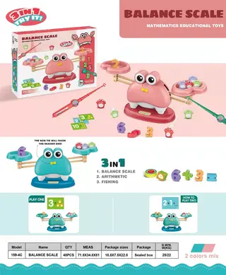 Игровой набор 3 в 1: рыбалка, весы, краб