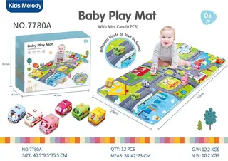 Игровой коврик "Город" с тканевыми машинками