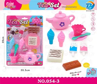 Игровой набор чайной посуды с продуктами, сюжетно-ролевая игра