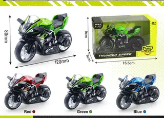 Металлическая модель мотоцикла Kawasaki со светом и звуком