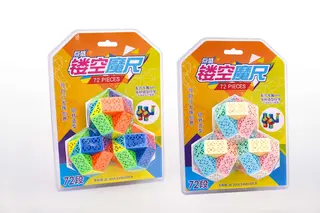 72-Segment Hollow Magic Ruler, Triple Ball, Rainbow/Macaron