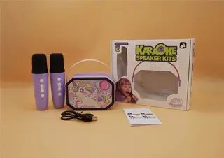 Детский караоке-набор "Единорог" с 2 микрофонами и подсветкой