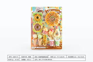 Wholesale Play Foods, Hamburger Pizza Donut Set Orange