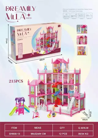 Кукольный домик DIY, сборная вилла, игровой набор