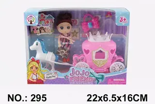 Карета для куклы в стиле Barbie с маленькой куклой в комплекте