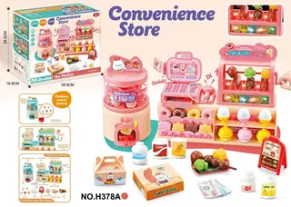 Игровой набор "Магазин", розовый, касса, тележка