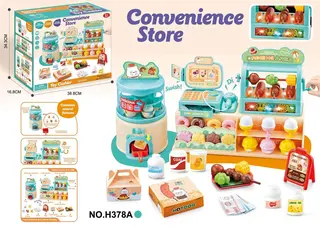 Игровой набор "Магазин": касса, прилавок, продукты, зеленый