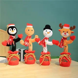 Поющий и танцующий кактус Санта - новогодняя мягкая игрушка