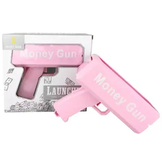Розовый пистолет MONEY GUN + 100 банкнот