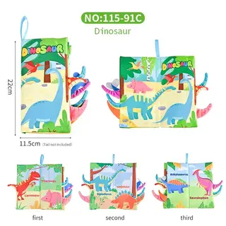 Book, Dinosaur Tail Cloth, Ages 1-3, 8.5 Inch (22 cm)