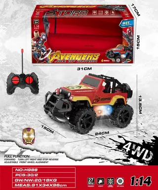 Радиоуправляемый внедорожник JEEP 1:14 с подсветкой Iron Man