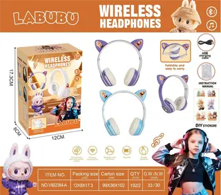 MP3 Bluetooth наушники Labubu, мультяшные