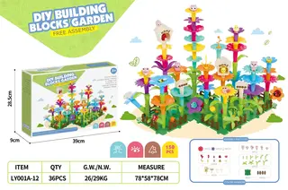 Stacking Tower Game, Building Blocks Flower Ages 3-6, 36 pcs