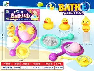 Набор для игр в ванной: сачок, уточка-брызгалка