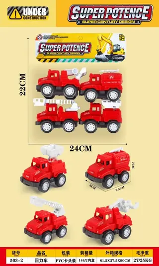 Инерционная машинка Huili car (пожарная/строительная)