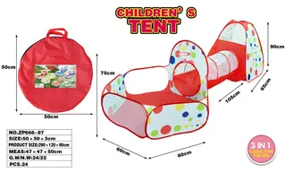 Игровой набор 3 в 1: палатка, туннель, бассейн
