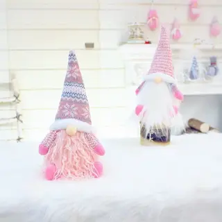 Розовый Санта Клаус - новогодняя игрушка оптом