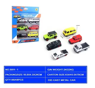 Diecast Car Alloy Blue 1:64, 96 pcs