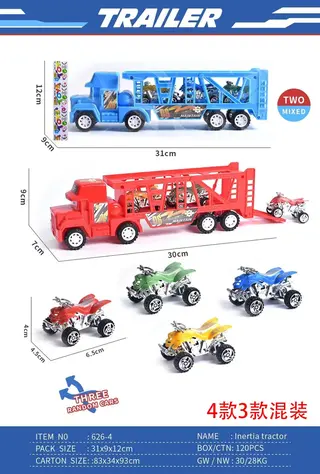 Pull Back Car Toy, Friction Blue Box 83x34 cm, Ages 3-6