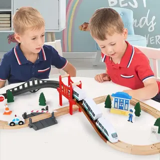 Race Car Track, Wooden White Box 62x33 cm