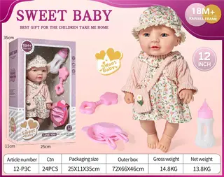 Baby Doll, 12 Inch Vinyl with Accessories, 24 per Carton