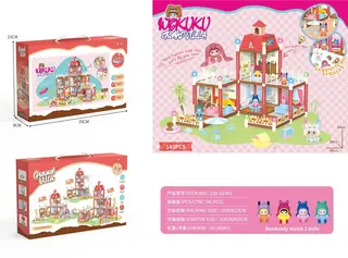 Кукольный домик Wokuku DIY с подсветкой, 143 детали