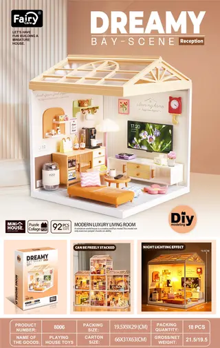 Furniture, Living Room Dollhouse, 6.5 Inch (16.5 cm)