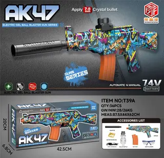 Автомат AK47 Graffiti с гидрогелевыми пулями, автоматический/ручной