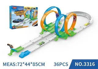 Race Car Track, White Box 72x44 cm