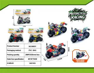 Инерционный мотоцикл Kawasaki с граффити, черный