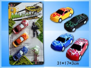 Pull Back Car Toy, Friction Military White Box 85x34 cm