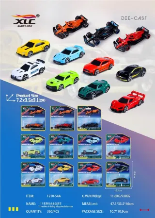 Metal Toy Cars, Diecast, Blue, Metal, Realistic, 7.2 cm