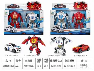 Robot Deformation, Mecha, 2-in-1 Assembly Robot, 72 pcs