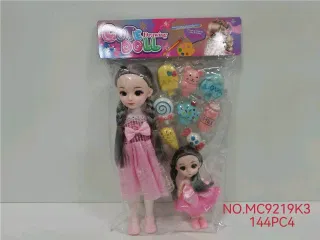 Кукла 12 дюймов с куклой 6 дюймов, ПВХ, на картоне