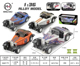 Metal Toy Cars, Diecast, Metal, Pull-Back, 11.5 cm, 3-6, 288 pcs