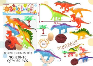 Toy Rubber Dinosaurs, Soft Rubber, Ages 3-6, 11 Inch (27.9 cm)