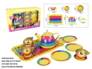 Wholesale Play Dishes & Tea Sets Tinplate Yellow 32cm