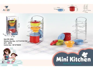 Набор металлической посуды для детской кухни, 7 предметов