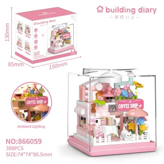 Wholesale Building Blocks, Pink, 8.7 cm, 72 pcs