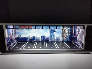 Гараж-парковка для масштабных моделей 1:64 с подсветкой и дверцей
